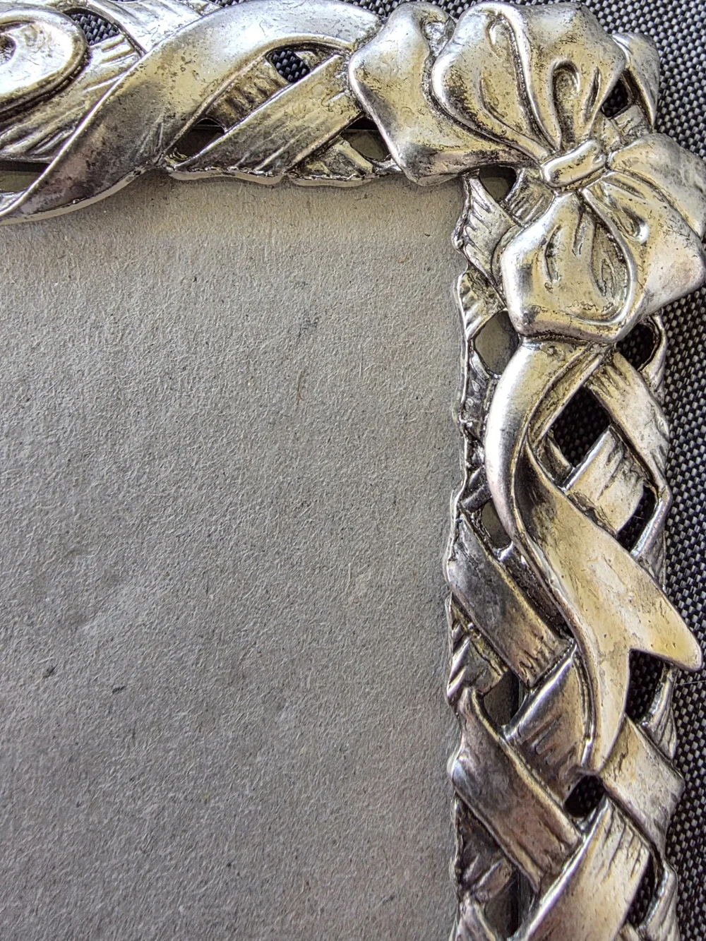 Ornate Pewter Bunny Picture Frame